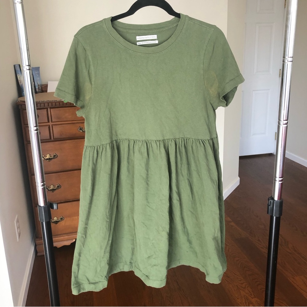 Army olive green t shirt babydoll dress